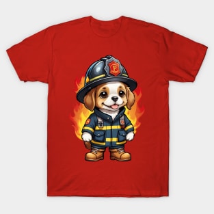 A cute Dalmatian dog dressed up as a firefighter T-Shirt